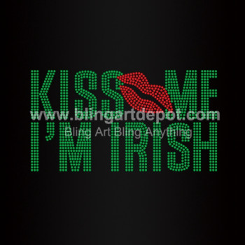 Kiss Me I'm Irish Iron On Rhinestone Transfers Kiss Me I'm Irish Iron On Rhinestone Transfers